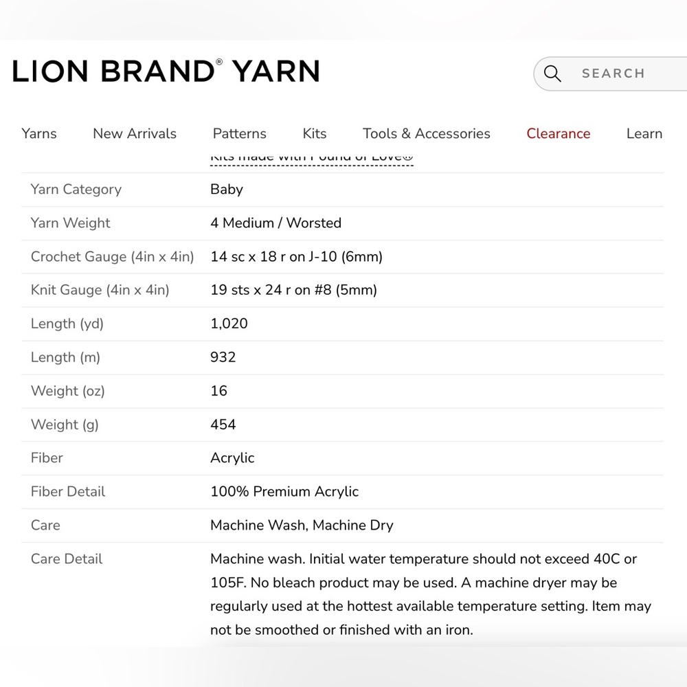 LION BRAND YARNS, Pound of Love® Yarn, NWT see my closet for other colors - Picture 5 of 7